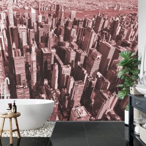 Papier Peint Forêt De Gratte-Ciel En Rouge – Image 5