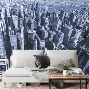 Papier Peint Forêt De Gratte-Ciel En Bleu – Image 3