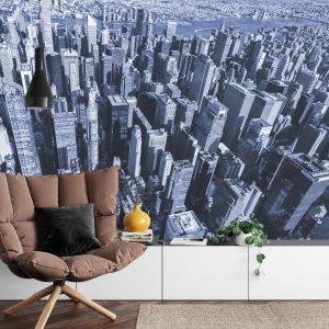 Papier Peint Forêt De Gratte-Ciel En Bleu – Image 4