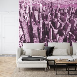 Papier Peint Forêt De Gratte-Ciel En Rose – Image 6