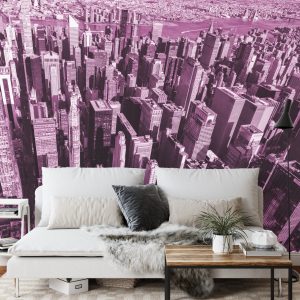 Papier Peint Forêt De Gratte-Ciel En Rose – Image 3