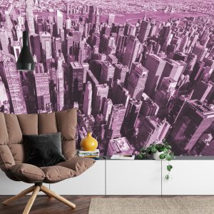 Papier Peint Forêt De Gratte-Ciel En Rose – Image 4