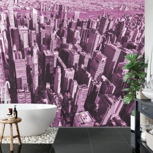 Papier Peint Forêt De Gratte-Ciel En Rose – Image 5