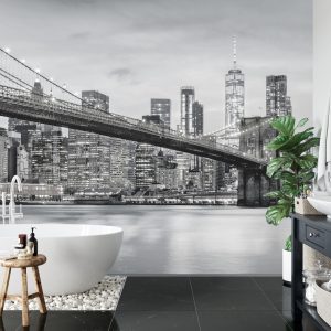 Papier Peint Pont De Brooklyn Nyc En Noir Et Blanc – Image 5