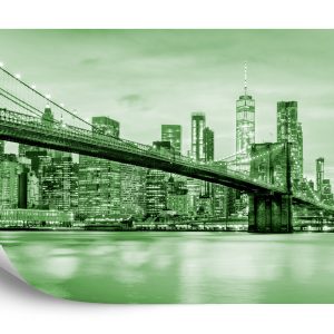 Papier Peint Pont De Brooklyn Nyc En Vert – Image 2