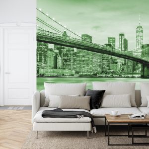 Papier Peint Pont De Brooklyn Nyc En Vert – Image 6