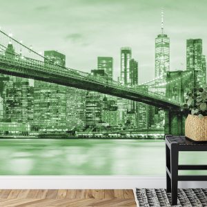Papier Peint Pont De Brooklyn Nyc En Vert – Image 7