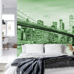 Papier Peint Pont De Brooklyn Nyc En Vert – Image 8