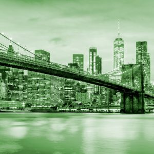 Papier Peint Pont De Brooklyn Nyc En Vert – Image 1