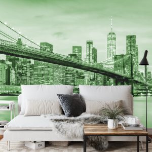 Papier Peint Pont De Brooklyn Nyc En Vert – Image 3