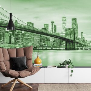 Papier Peint Pont De Brooklyn Nyc En Vert – Image 4