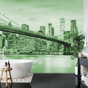 Papier Peint Pont De Brooklyn Nyc En Vert – Image 5