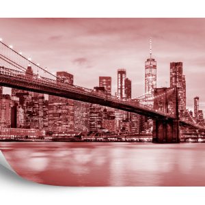 Papier Peint Pont De Brooklyn Nyc En Rouge – Image 2