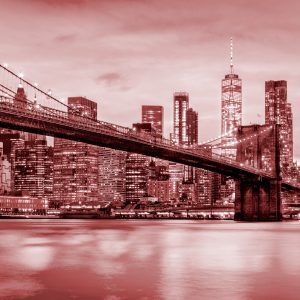 Papier Peint Pont De Brooklyn Nyc En Rouge – Image 1