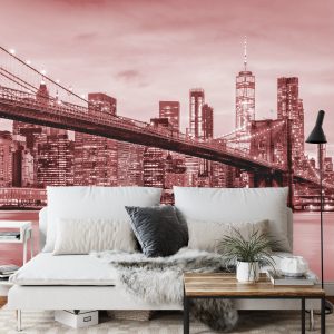 Papier Peint Pont De Brooklyn Nyc En Rouge – Image 3