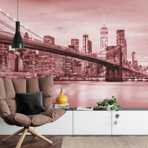 Papier Peint Pont De Brooklyn Nyc En Rouge – Image 4