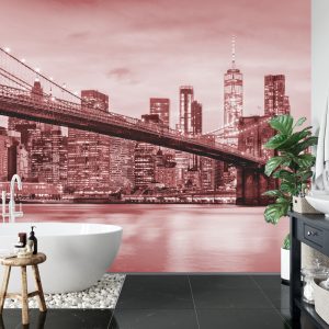 Papier Peint Pont De Brooklyn Nyc En Rouge – Image 5