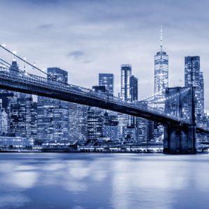 Papier Peint Pont De Brooklyn Nyc En Bleu – Image 1