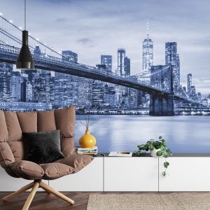 Papier Peint Pont De Brooklyn Nyc En Bleu – Image 4