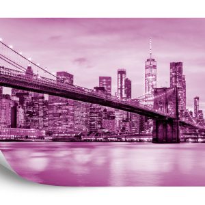 Papier Peint Pont De Brooklyn Nyc En Rose – Image 2