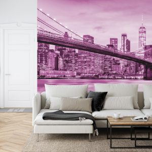 Papier Peint Pont De Brooklyn Nyc En Rose – Image 6