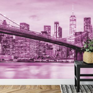 Papier Peint Pont De Brooklyn Nyc En Rose – Image 7