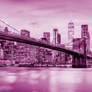 Papier Peint Pont De Brooklyn Nyc En Rose – Image 1