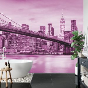 Papier Peint Pont De Brooklyn Nyc En Rose – Image 5