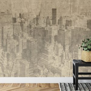 Papier Peint New York City Grunge I Sépia – Image 7