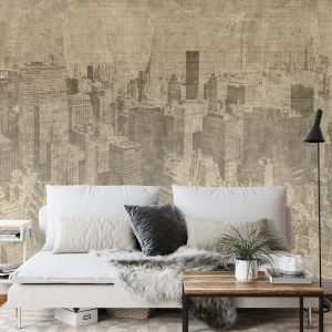 Papier Peint New York City Grunge I Sépia – Image 3