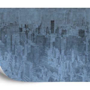 Papier Peint New York City Grunge I Bleu – Image 2