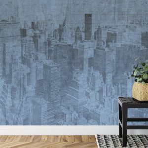 Papier Peint New York City Grunge I Bleu – Image 7