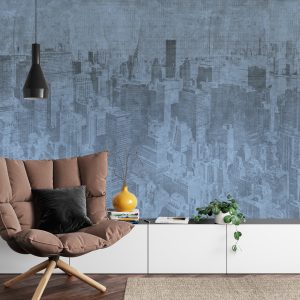 Papier Peint New York City Grunge I Bleu – Image 4