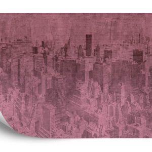 Papier Peint New York City Grunge I Rose – Image 2