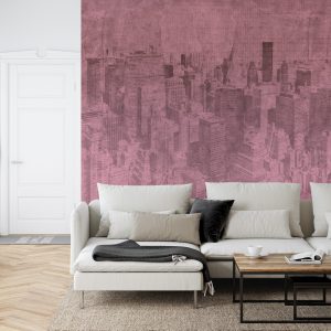 Papier Peint New York City Grunge I Rose – Image 6