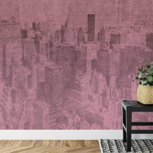 Papier Peint New York City Grunge I Rose – Image 7