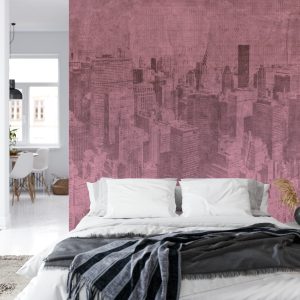 Papier Peint New York City Grunge I Rose – Image 8