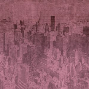 Papier Peint New York City Grunge I Rose – Image 1