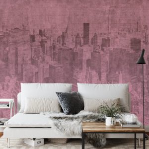 Papier Peint New York City Grunge I Rose – Image 3