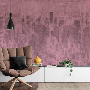 Papier Peint New York City Grunge I Rose – Image 4