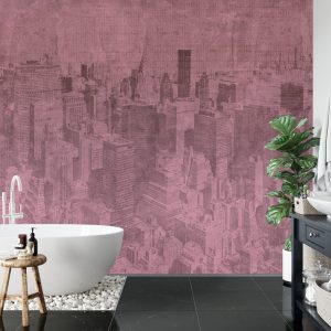 Papier Peint New York City Grunge I Rose – Image 5