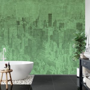 Papier Peint New York City Grunge Je Vert – Image 5