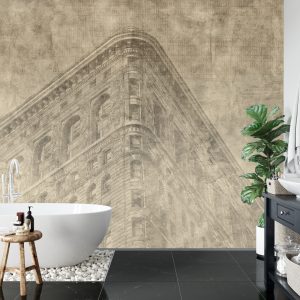 Papier Peint New York City Grunge Ii Sépia – Image 5