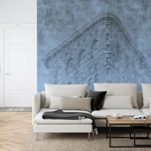 Papier Peint New York City Grunge Ii Bleu – Image 6