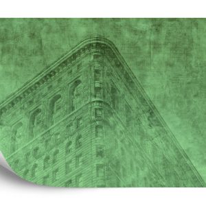 Papier Peint New York City Grunge Ii Vert – Image 2