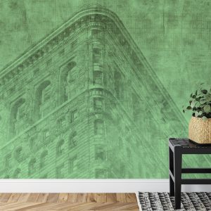 Papier Peint New York City Grunge Ii Vert – Image 7