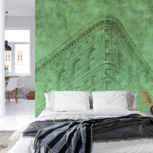Papier Peint New York City Grunge Ii Vert – Image 8
