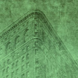 Papier Peint New York City Grunge Ii Vert – Image 1
