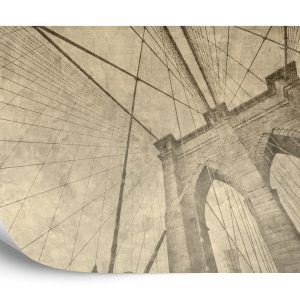 Papier Peint Pont De Brooklyn Grunge Sépia – Image 2