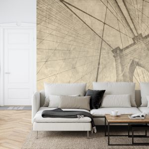 Papier Peint Pont De Brooklyn Grunge Sépia – Image 6